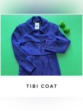 Tibi coat size 4 purple jacket wool dress formal
